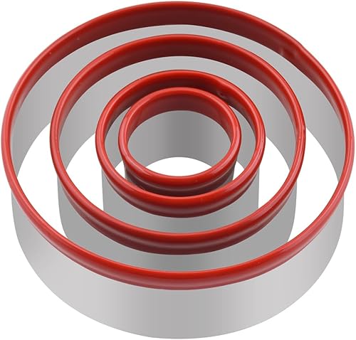 Juego de 4 cortadores de galletas redondos, cortador de galletas de círculo pequeño, tamaño 1 pulgada, 1.4 pulgadas, 2 pulgadas, 3 pulgadas, juego