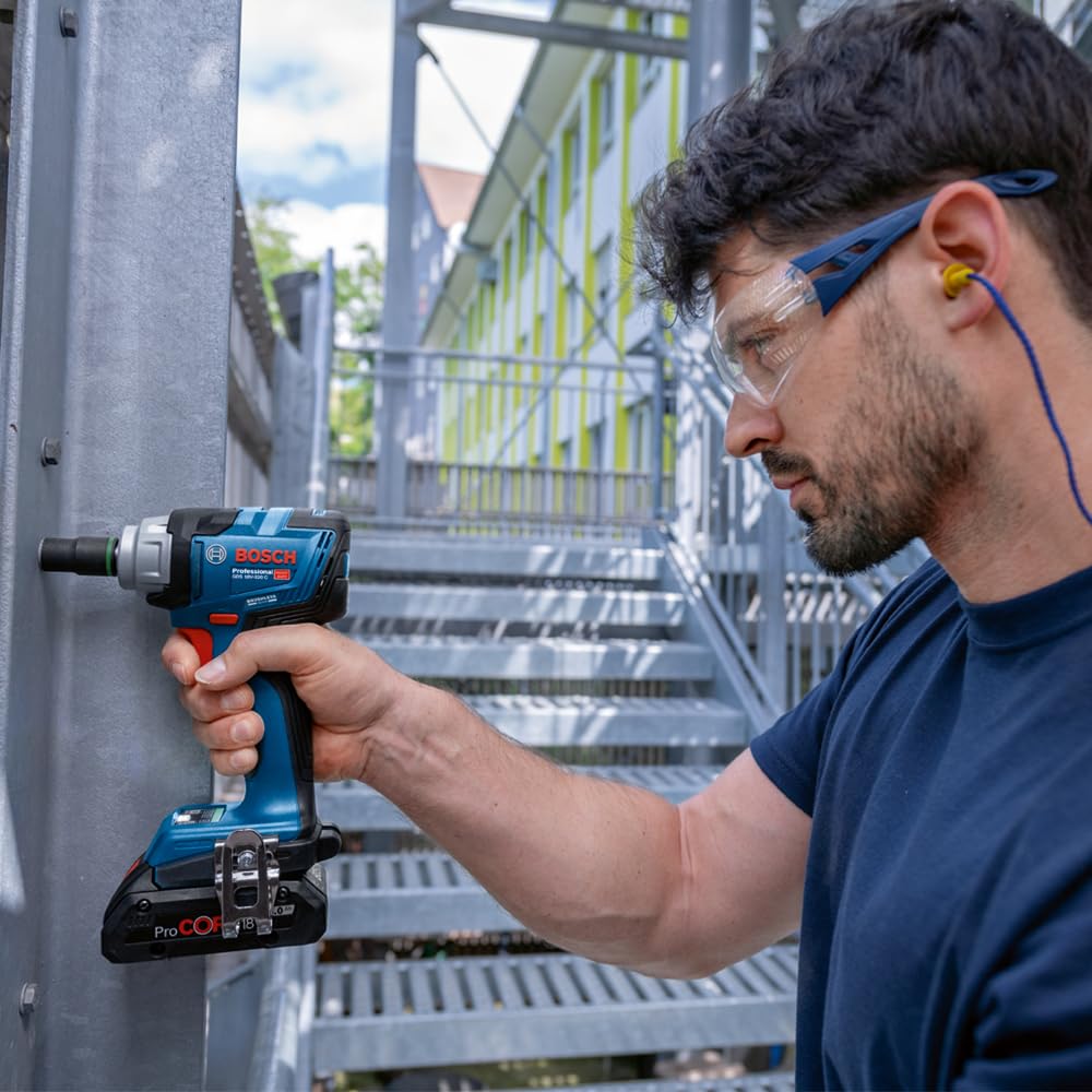Bosch Professional 18V System boulonneuse sans-fil GDS 18V-320 C (couple serrage 320 Nm, couple décollement 540 Nm, 2 batteries ProCORE 4.0 Ah, chargeur GAL 18V-40, module Bluetooth GCY 42, L-BOXX)