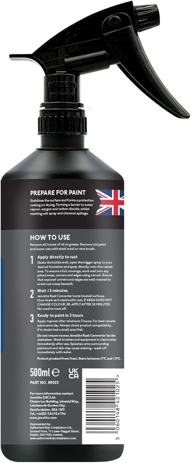 JENOLITE Convertidor de óxido spray | 500 ml | Tratamiento para óxido