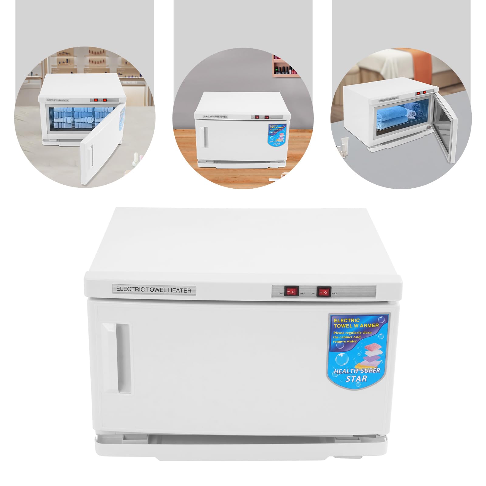 Handtuchwärmer Sterilisator 25L mit UV+Heizung, 70°C Elektromagnetische Desinfektion, Großvolumen für 20 Handtücher, Automatische Überhitzungsschutz für Badezimmer, Kosmetikstudio, Friseursalon & Sp