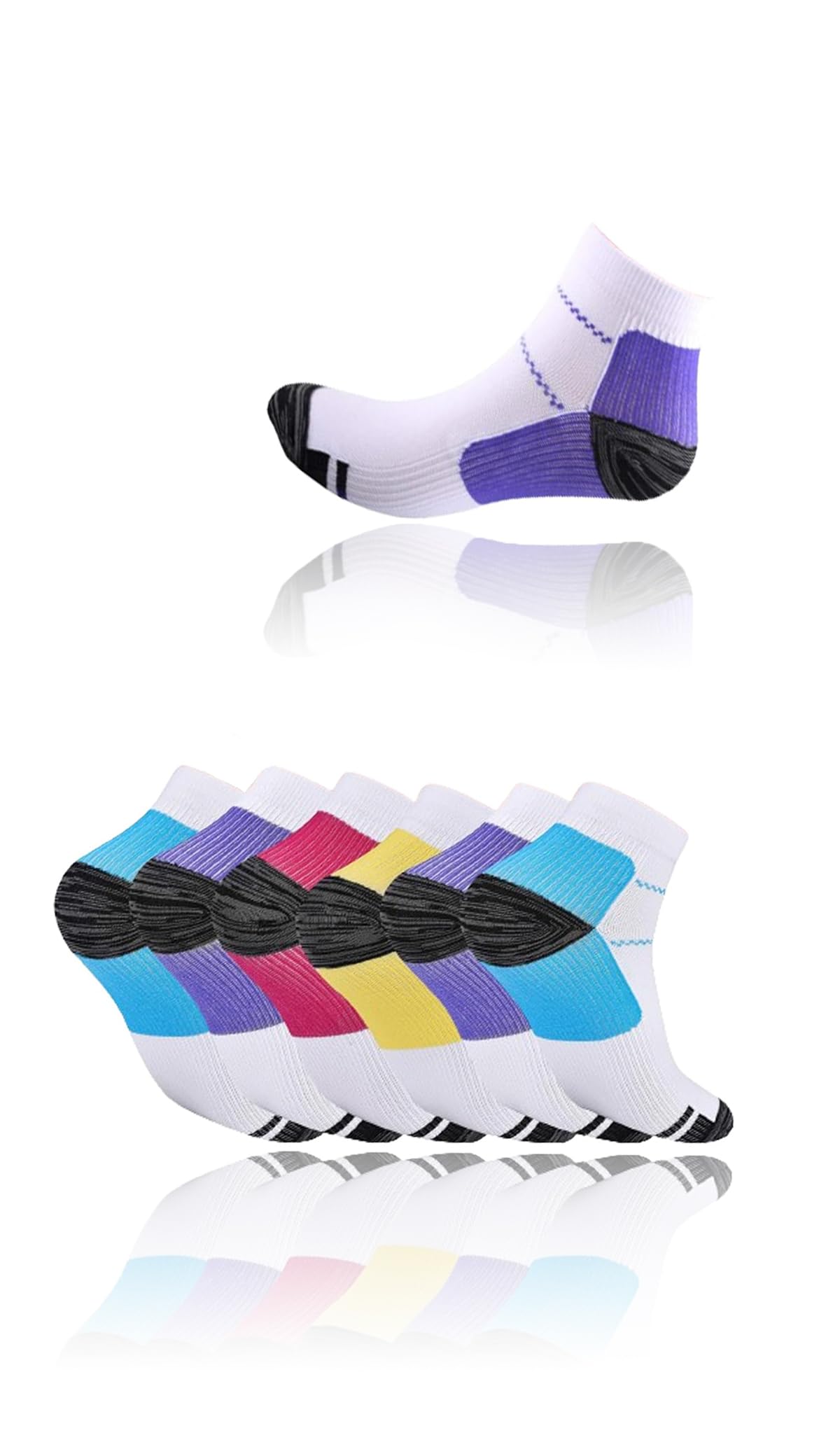 Sweet seven Graduated Compression Socks (2 Pairs) - 20-30 mmHg Support for Men & Women - Enhance Circulation for Cycling and Running - Stay Active with Compression Stockings!