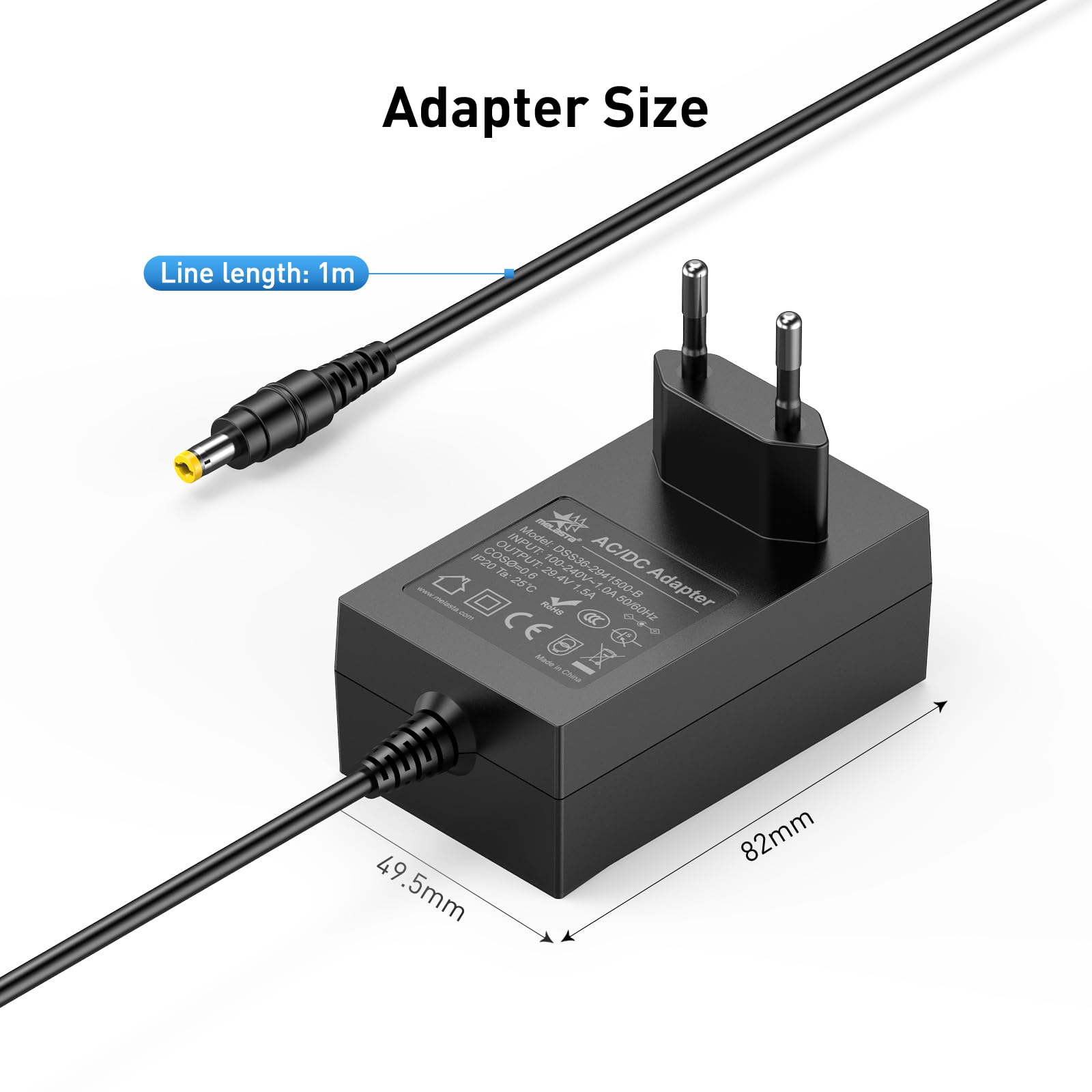 Alimentatore da 29,4 V 1,5 A, adattatore DC, adattatore universale AC a DC