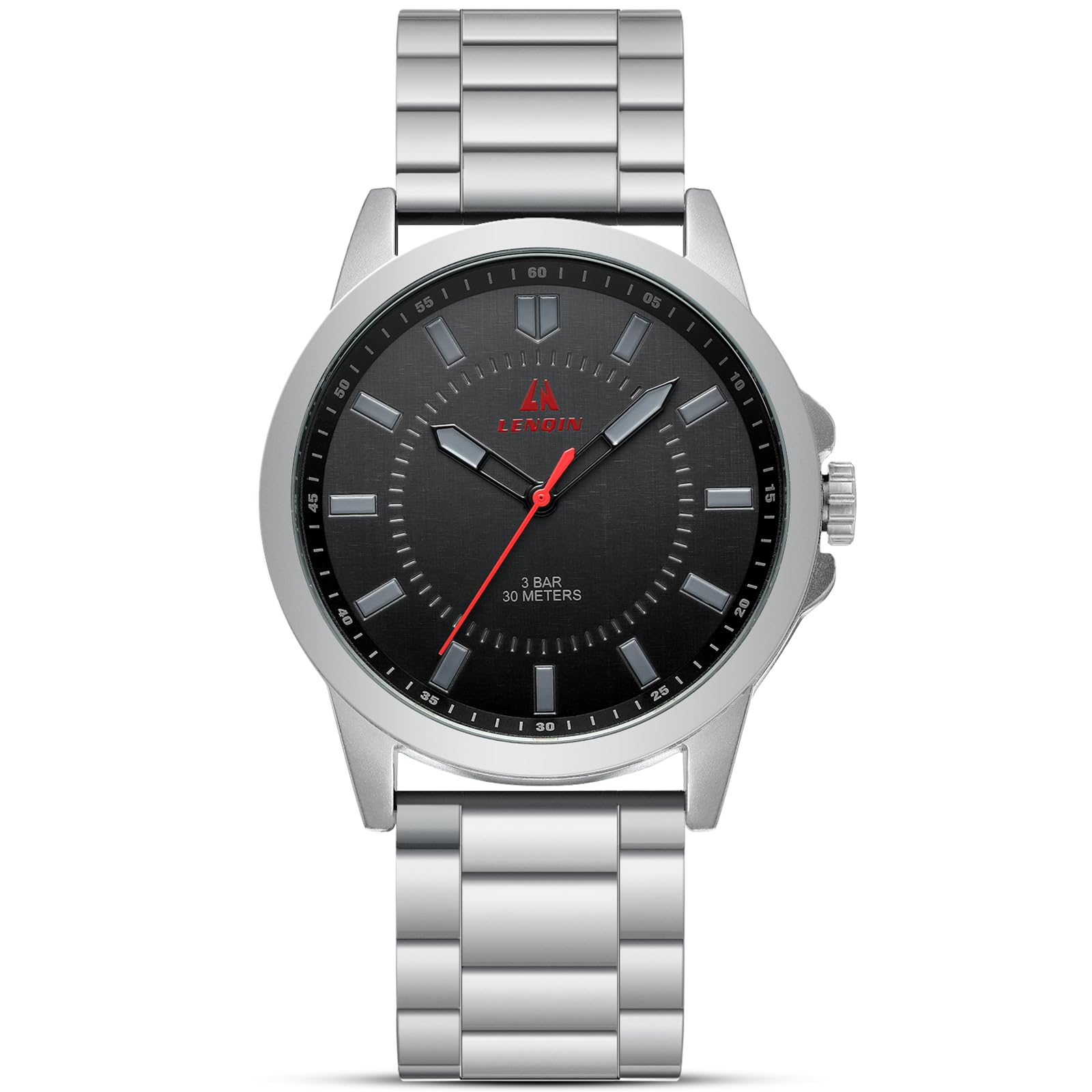 LN LENQIN Mens Watches Waterproof Stainless Steel Watch for Men Analog Quartz Fashion Business Designer Wristwatch - 3