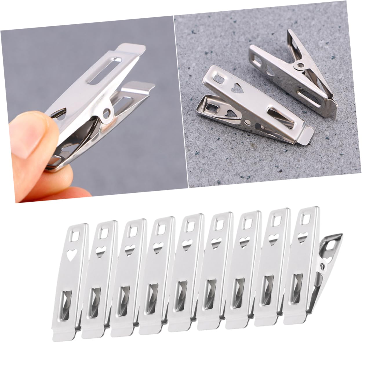 Alipis 100pezzi Mollette Acciaio Inossidabile Antivento Da Clip Multiuso Per Asciugamani e Bucato Resistente e Duratura Per Stendini e Ufficio