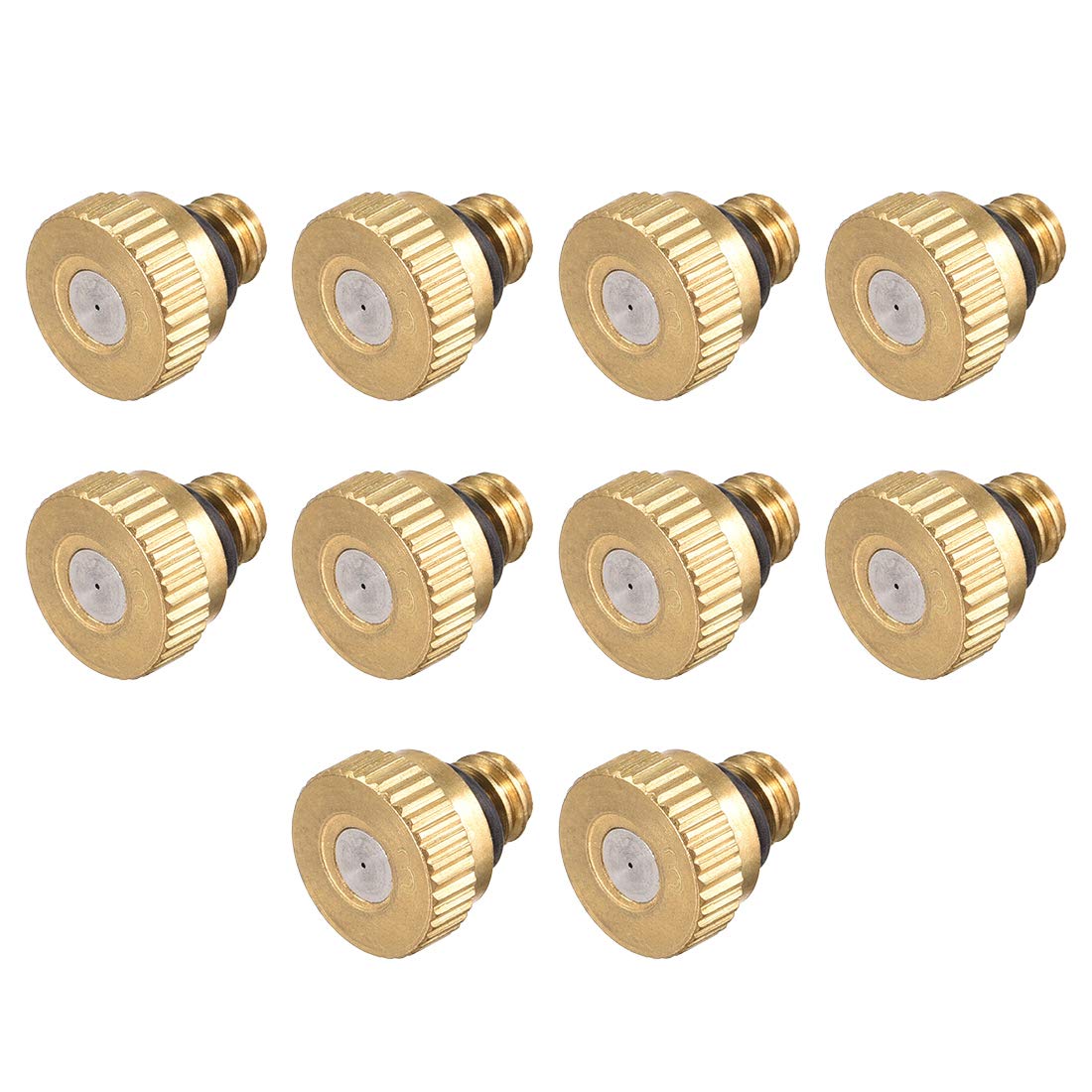 SOHNVWTGD Brass Misting Nozzle 10/24 UNC 0.3mm Orifice Dia Replacement Heads for Outdoor Cooling System 10 Pcs