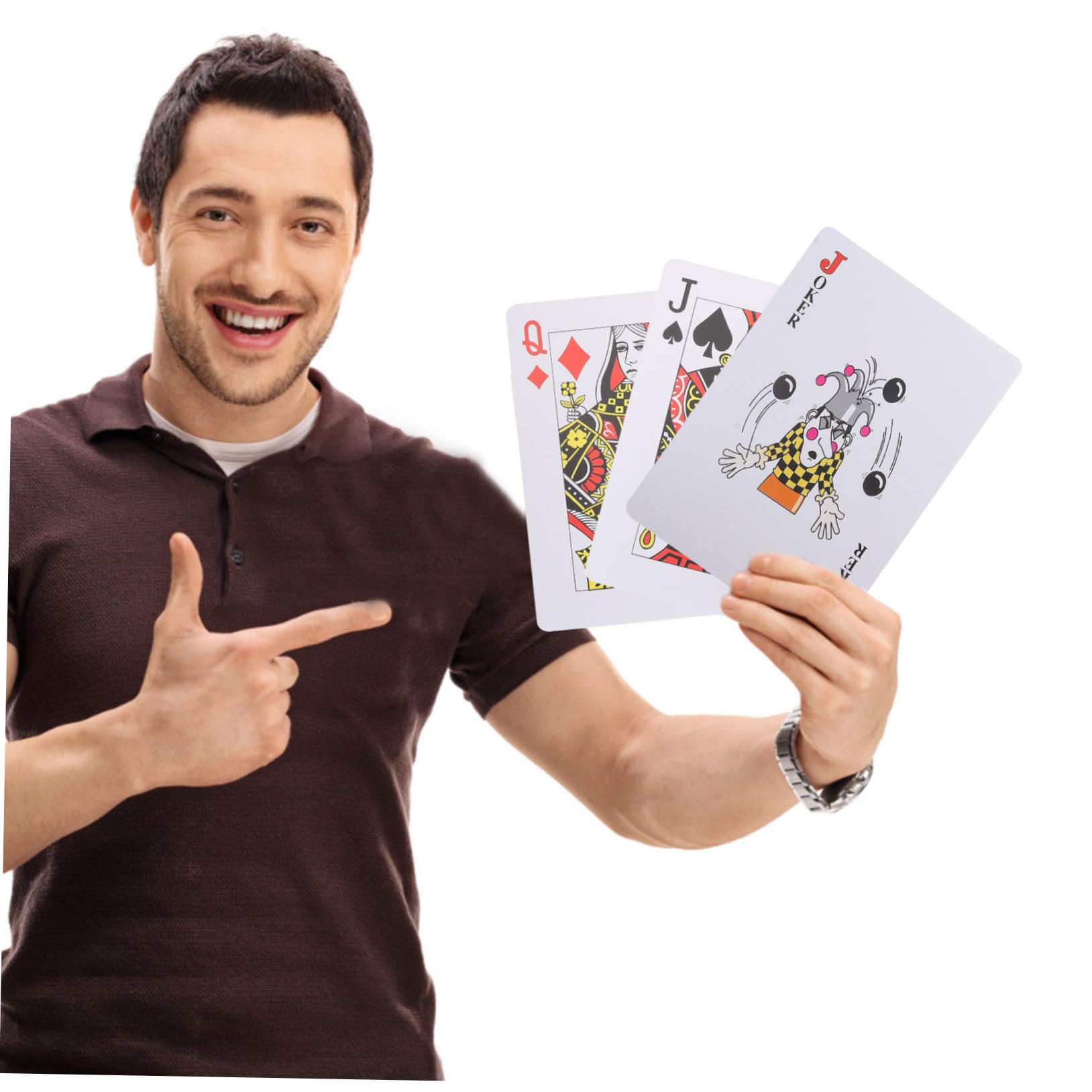 Abaodam 8 Carte Da Poker Giganti Grandi Carte Da Gioco Per Giochi Di Società Set Di Carte Con Trucchi E Buona Sensazione Tatto in Plastica Perfette Per Il Campeggio