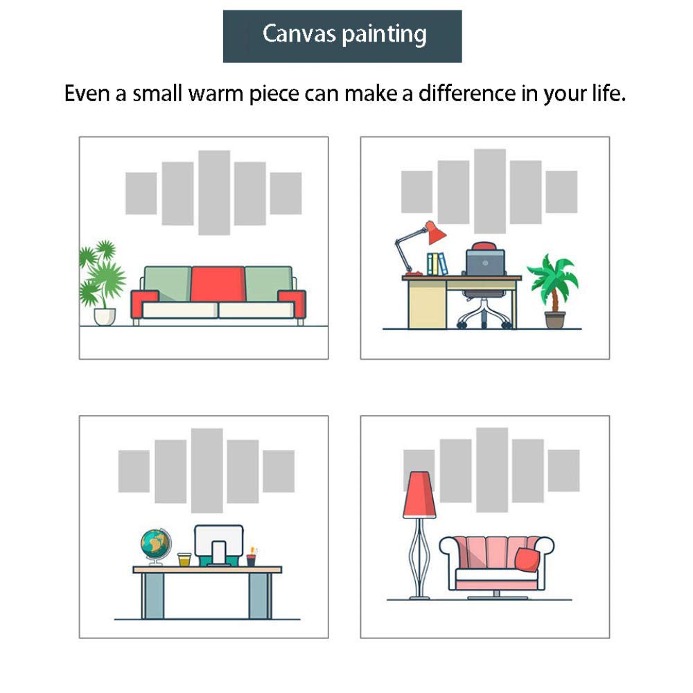 Yywife Quadro Moderno Stampe e Quadri su Tela 5 Pezzi Rocky Balboa Quadro Pittura su Tela Arte Murale Arredamento Soggiorno Moderno Modulare Decorazione Casa