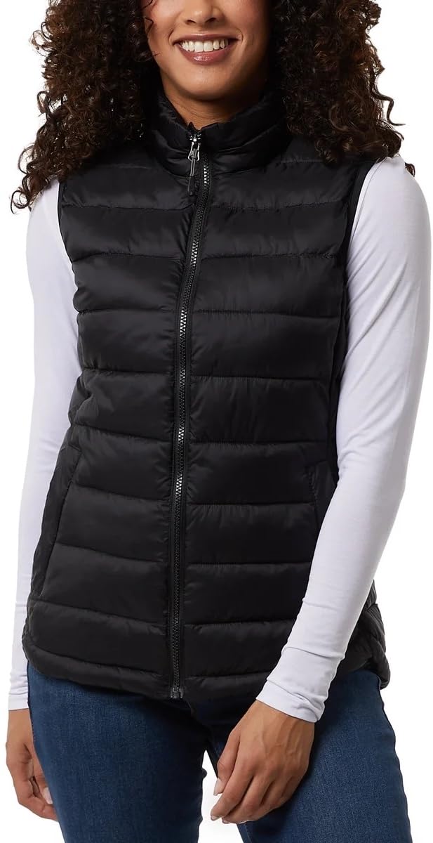 32 Degrees Women's Black Heat Midweight Vest, S