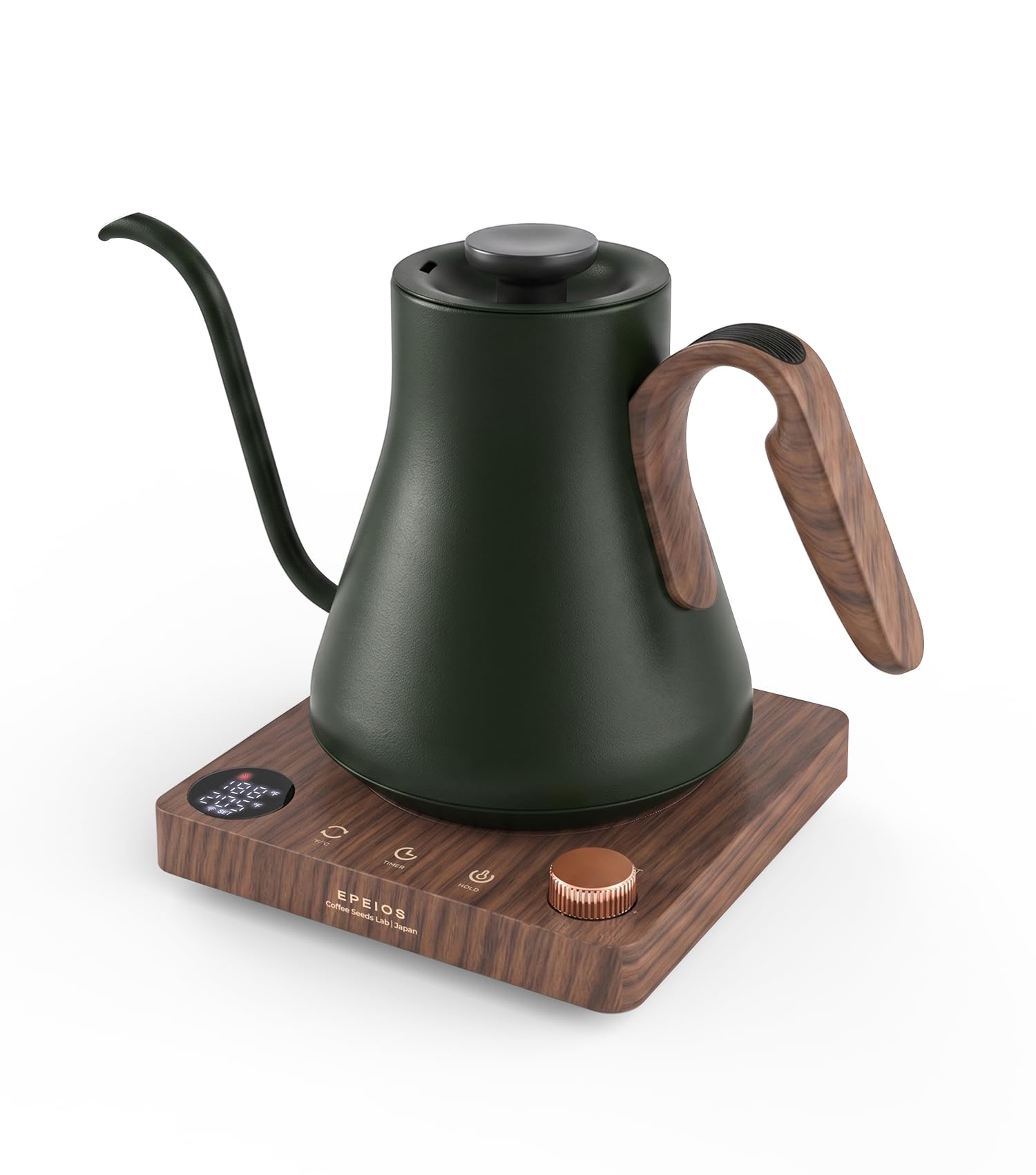 Epeios Gooseneck Electric Kettle 1°F Temperature Control,1200W,0.9L,Green | Rapid Heating, for Pour Over Coffee & Tea,Hot water Boiler,Brew Timer, 304 Stainless Steel Interior, Auto Shut-Off