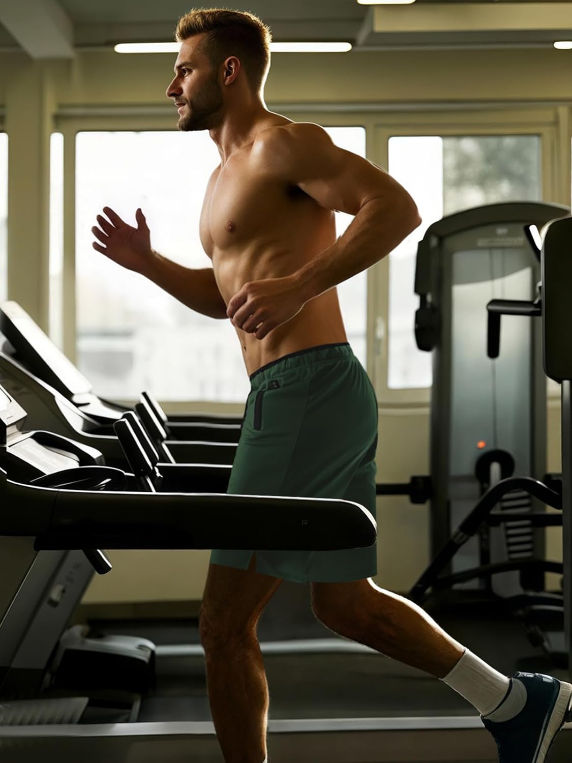 Aolesy Men's Gym Workout Shorts 5"/7"/10" Lightweight Bodybuilding Athletic Shorts Running Training with Zip Pockets - Image 3