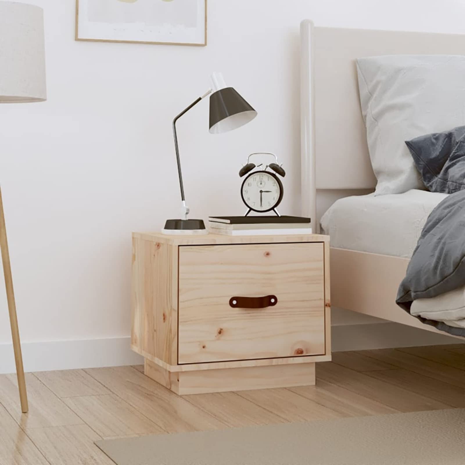 Homgoday Comodino, comodino, comodino, comodino, comodino, comodino, comodino, tavolino da divano, per camera da letto, letto, letto, 40 x 34 x 35 cm, legno massello di pino