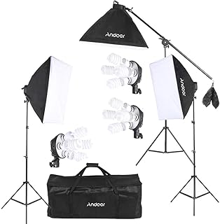 Softbox Photography Lighting Kit 20″×28″/50x70cm 12 * 45W with 5500K Studio Lights Equipment for Photo Studio Portraits, Product Photography and Video Shooting