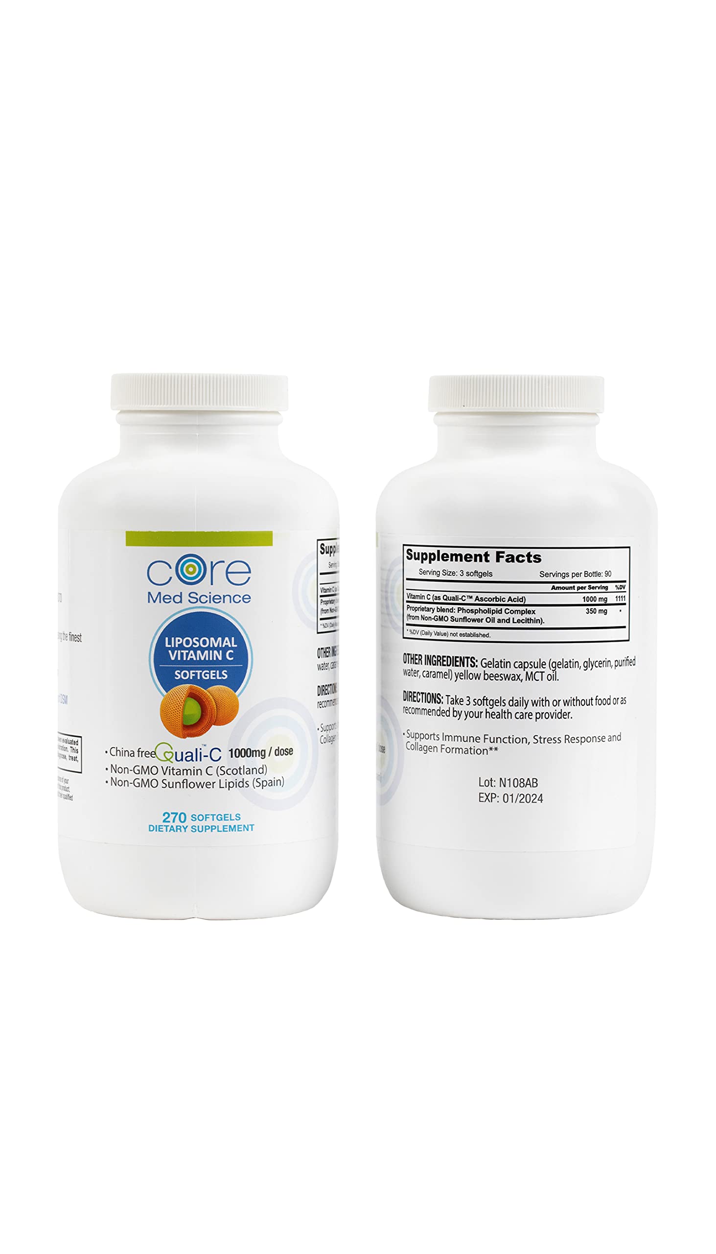 Buy Liposomal Vitamin C Softgels 1000mg/dose 3 Month Supply 270
