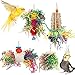 Bird Toys Bird Shredding Foraging Toys Parakeet Toy Chewing Hanging Toy Bird Shredded Paper Bird Cage Accessories Bird Rope Perch for Conure Cockatiel Budgies Lovebird Parrotlet (Without Rope Perch)
