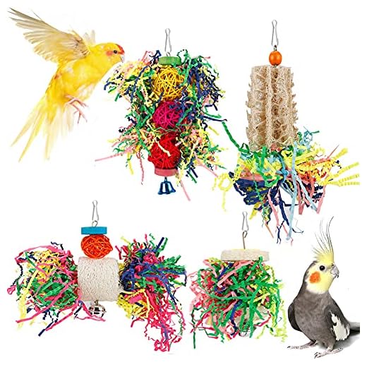 Foraging Shredding Toy Set for Small Birds