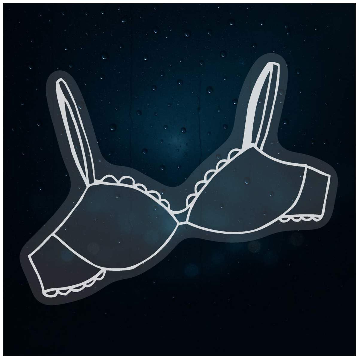 Azeeda Small 100mm 'Bra' Clear Static Window Cling Sticker/Decal (White) (WC00017605)