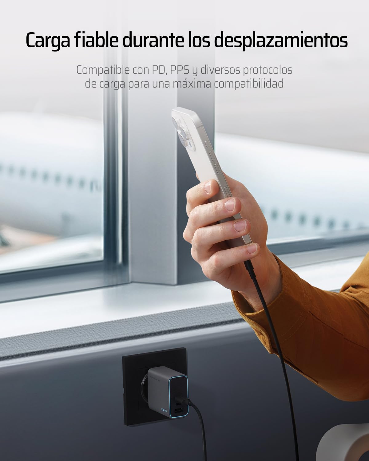 CUKTECH 65W Cargador USB C, 3 Puertos GAN III y PD3.0 Cargador iPhone Carga Rapida, Cargador Múltiple Compacto para MacBook Air/Pro, iPad Pro, iPhone 16/15/14/13, Samsung S24/S23, Xiaomi, Switch