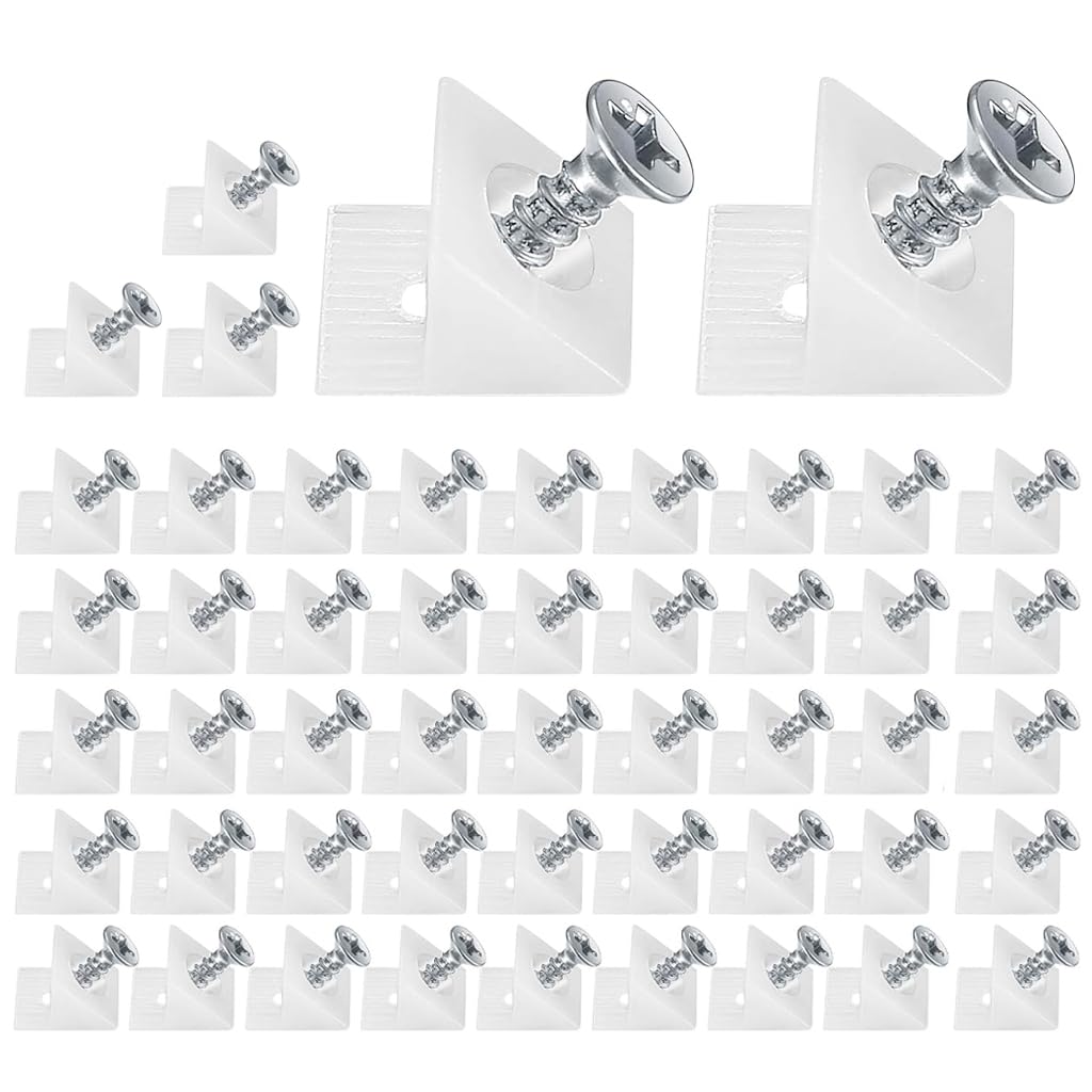 Serplex® Drawer Wedges with Screws White Bottom Support Repair Kit | With Stainless Steel Screws and L Shaping Furniture Reinforcement Brackets for Furniture-image-29