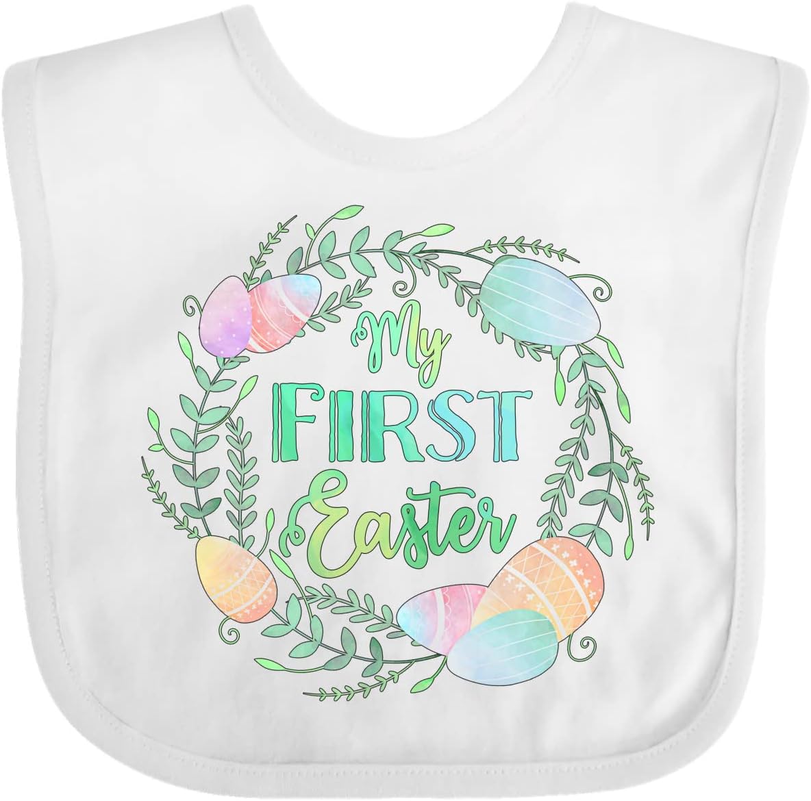inktastic My First Easter Pastel Colored Wreath Baby Bib