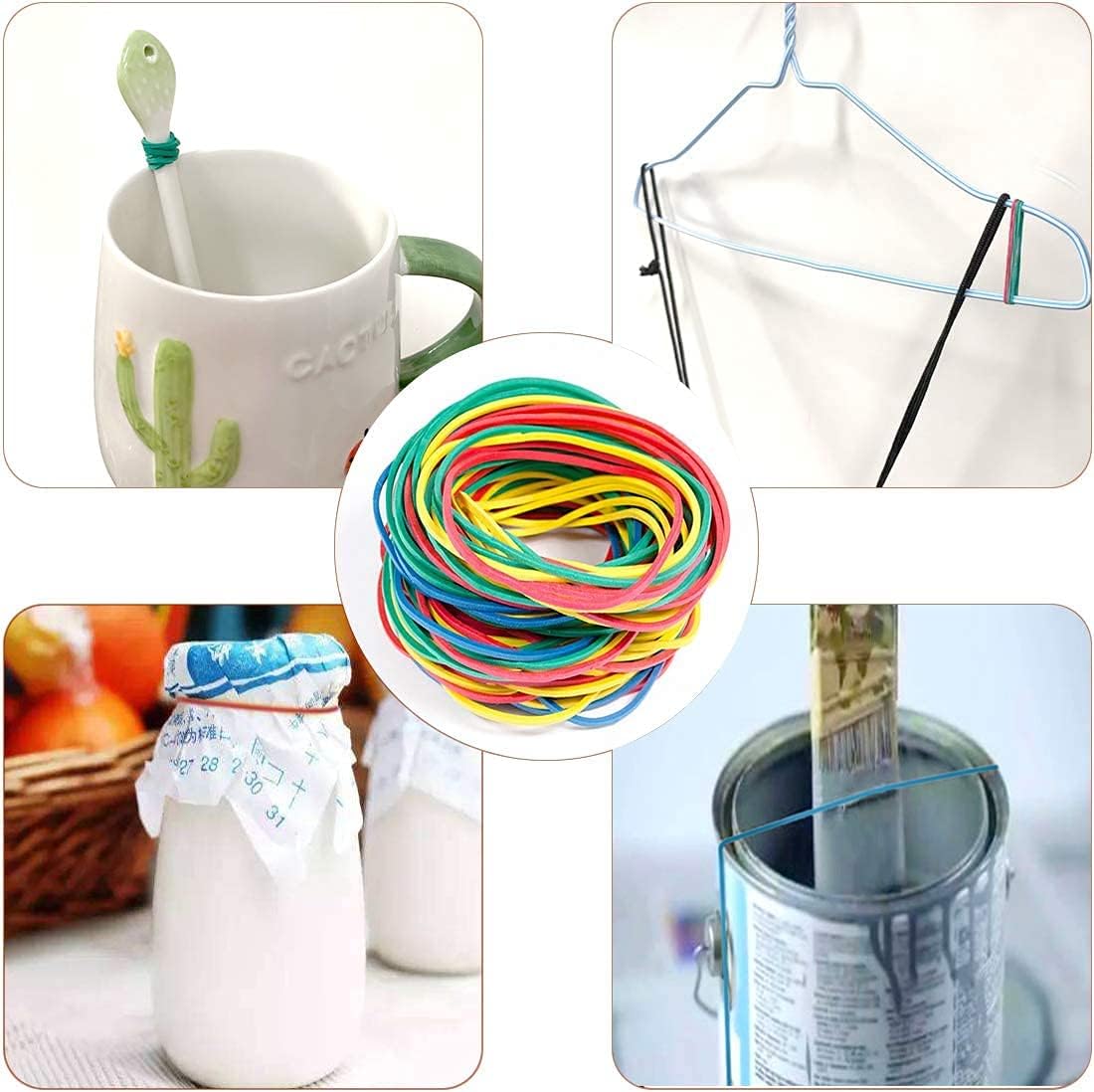 500PCS Rubber Bands Multi-Color Stretchable Elastic Bands Sturdy Rubber Bands for School Home and Office Use Stationery Supplies : Office Products
