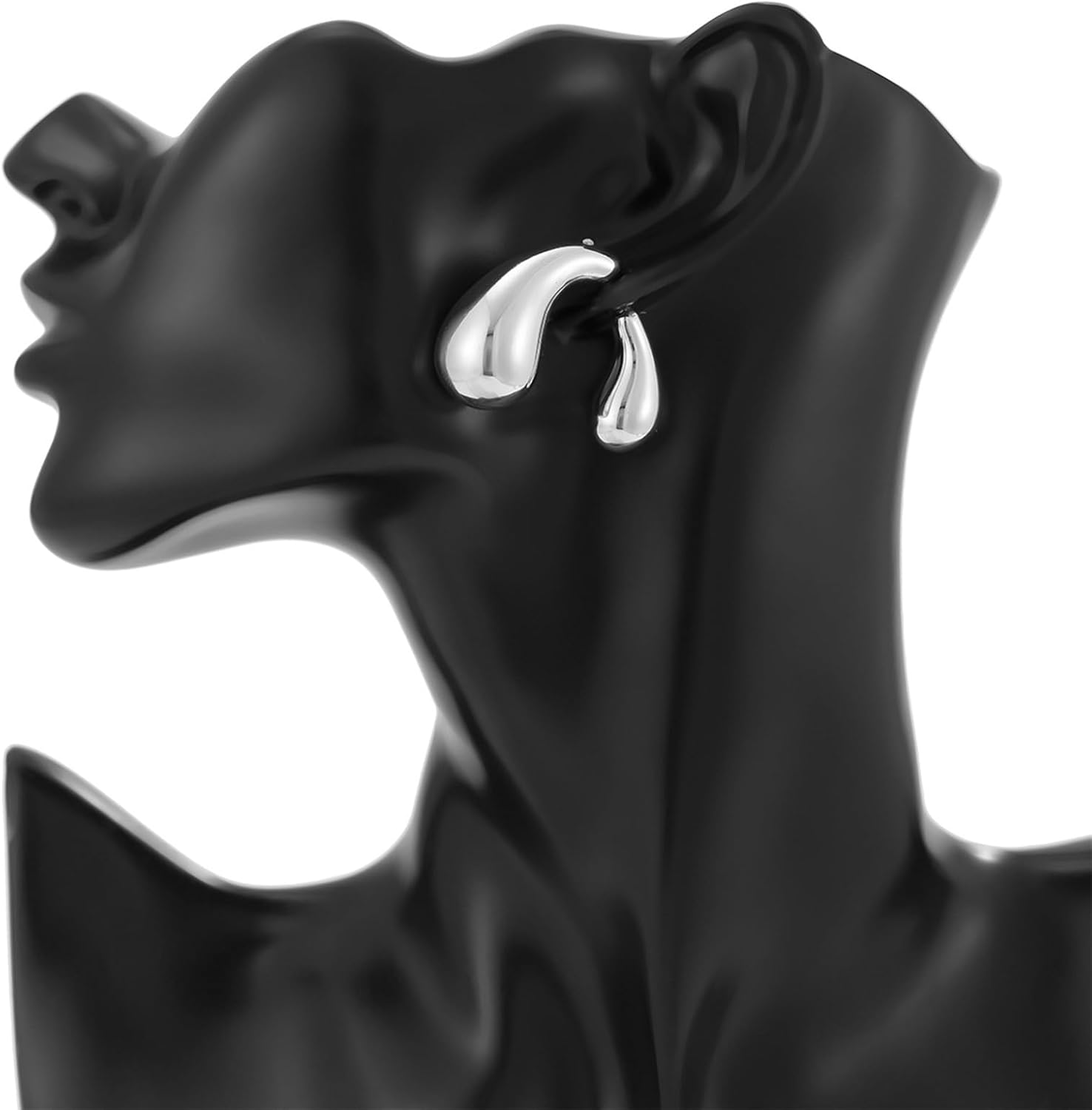 Statement Earrings for Women Chunky Spiral Teardrop Design Silver Lightweight Elegant Minimalist Dangle Earrings Trendy Jewelry Gifts for Women - Image 7