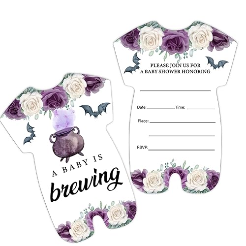 Halloween Baby Shower Invitations a Baby Is Brewing Shaped Invitations