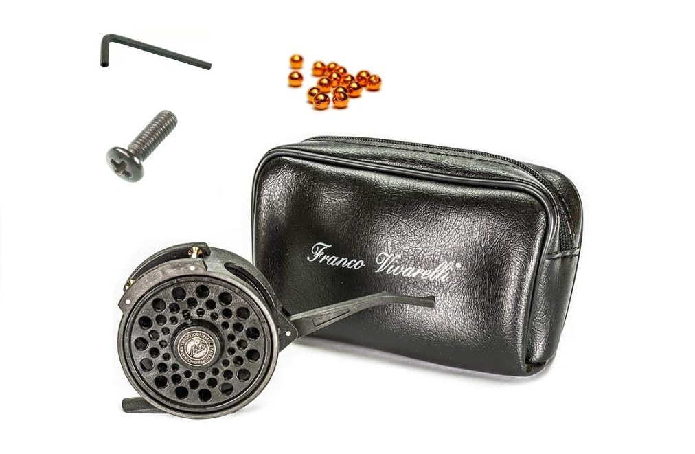 Carrete DE Mosca SEMIAUTOMATICO [Pack con Llave Allen + Tornillo ATACAÑAS DE Repuesto + 20 Bolas Cabeza de tungsteno Plus Cobre 2,8 mm]