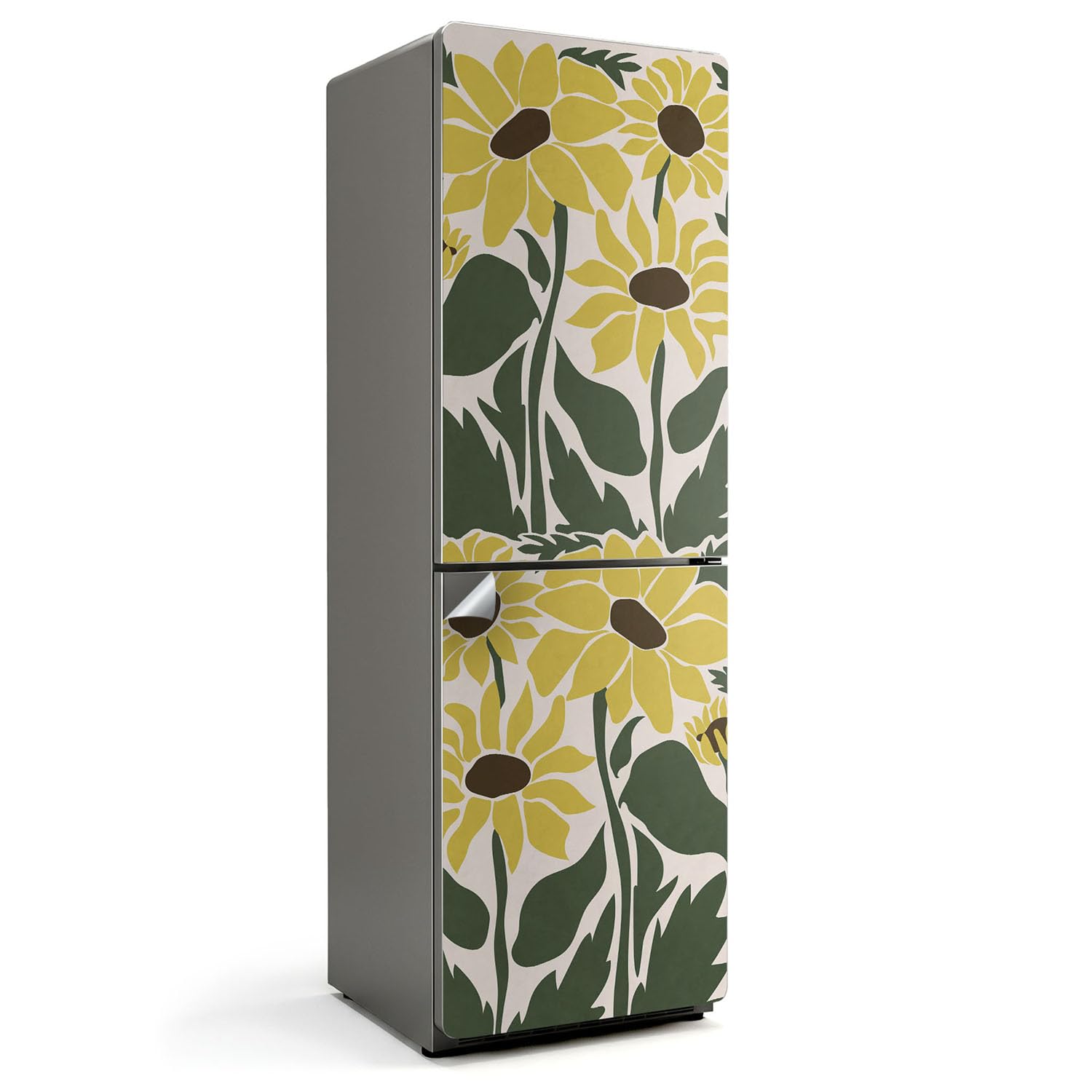 Decoración para cocina con diseño floral elegante lámina adhesiva para nevera
