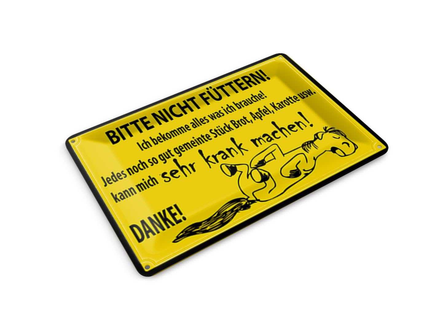 Femer Girls Multicoloured Tin Postcard Warning Sign 14 X 10 Cm Bitte Nicht Füttern (Pferd) Decorative Sign