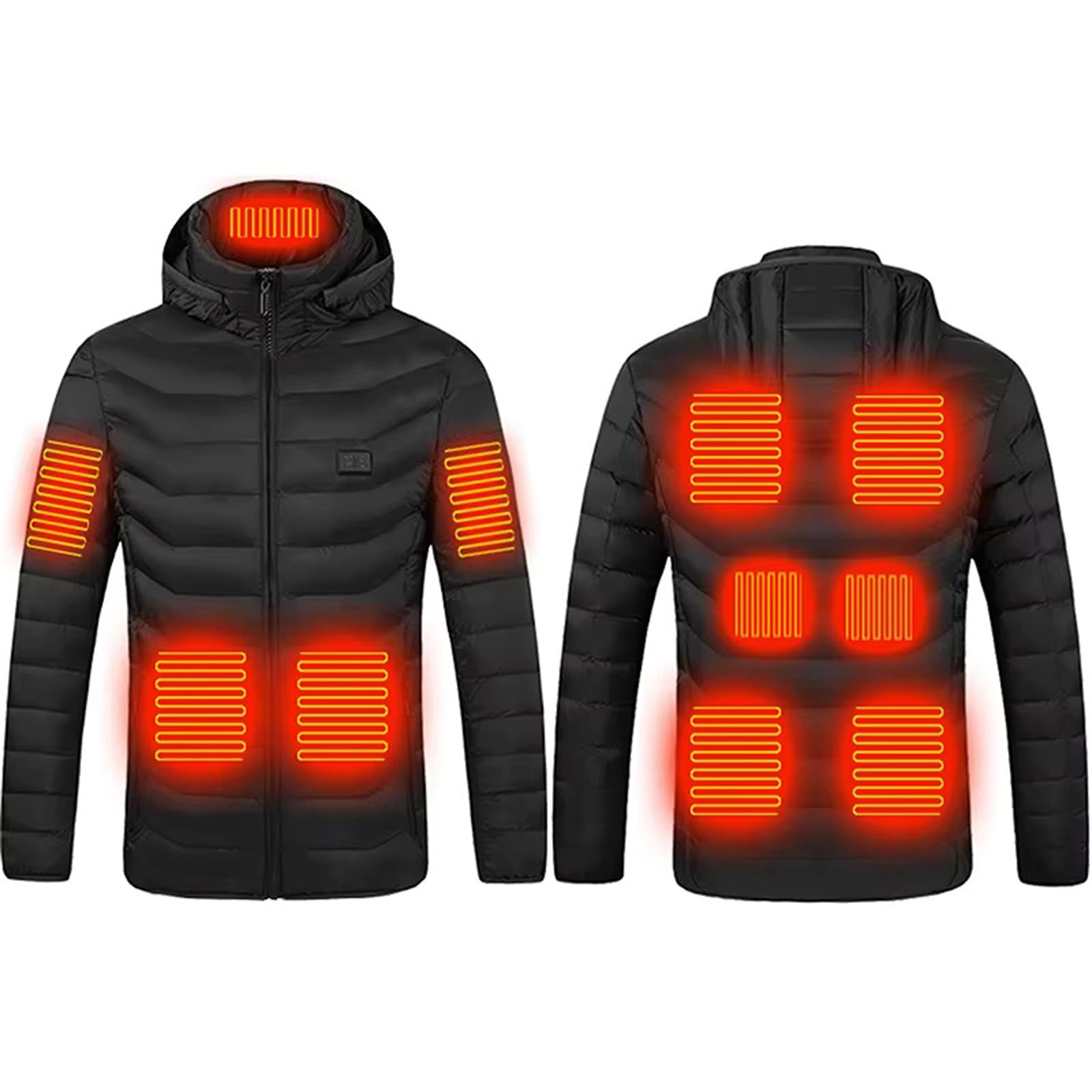 Chaqueta Térmica para Hombre Mujer Abrigo Inteligente Dual Control Capucha Desmontable Ideal para Ropa de Invierno