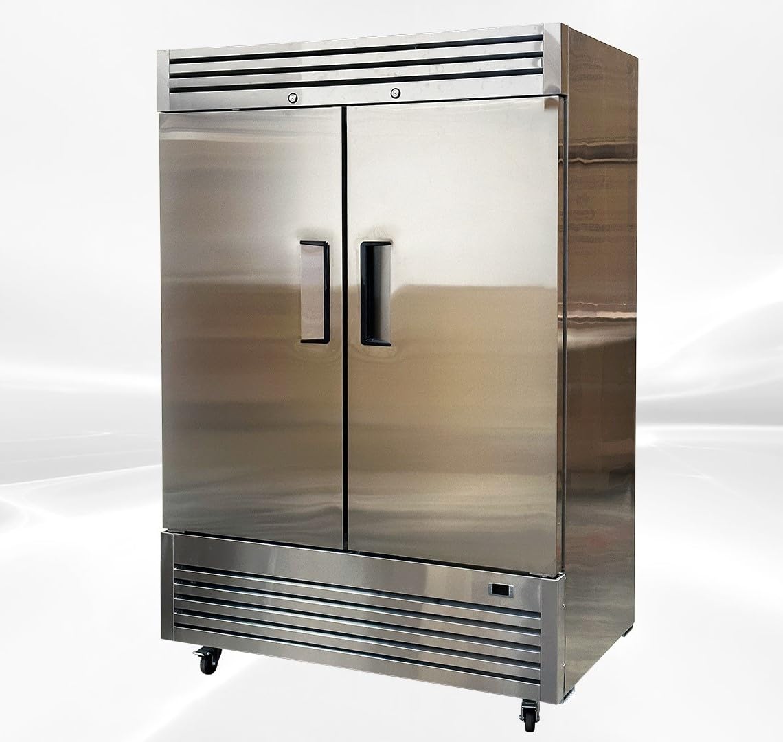 Commercial Reach-In 2-Door Freezer, ETL 49 cu.ft, Digital Temperature Control, Stainless Steel, 54W x 32D x 81H inches 13781 | Fridge.com