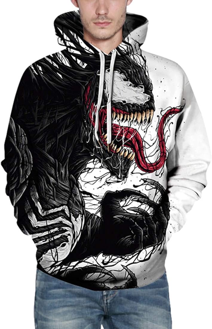 Pandolah Men's Patterns Print Athletic Sweaters Fashion Hoodies Sweatshirts Small-Medium 3 Black 489