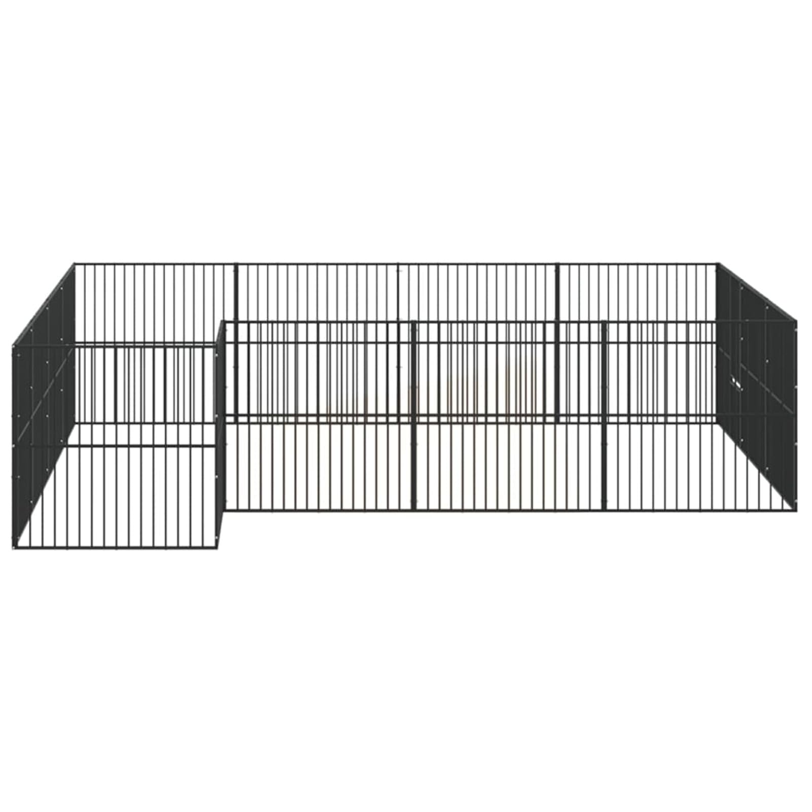 Homgoday Box per cani 16 pannelli in acciaio zincato nero, per esterni e interni, cuccia per cuccioli di animali domestici, rifugio per animali domestici e forniture per animali domestici