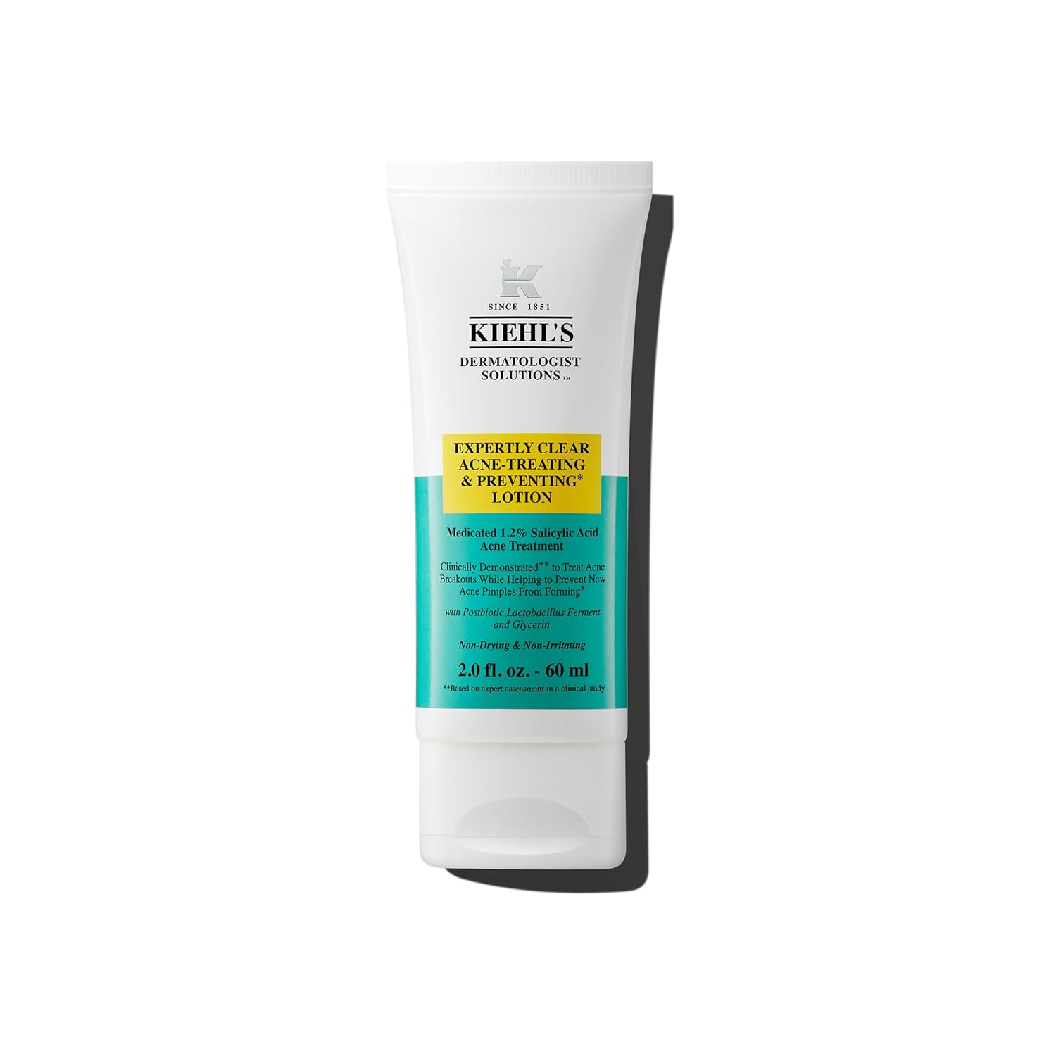 Kiehl's Expertly Clear Moisturizer with 1.2% Salicylic Acid & 2% Niacinamide, Hydrating Acne Treatment, Fades Post-acne Marks, Corrects Uneven Texture & Tone, Prevents Future Breakouts - 2 fl oz
