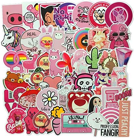 Jasion PVC Decals Waterproof Sunlight-Proof DIY Ideals for Water Bottles Cars Motorbikes Portable Luggages Phone Laptops (Pink Dream)