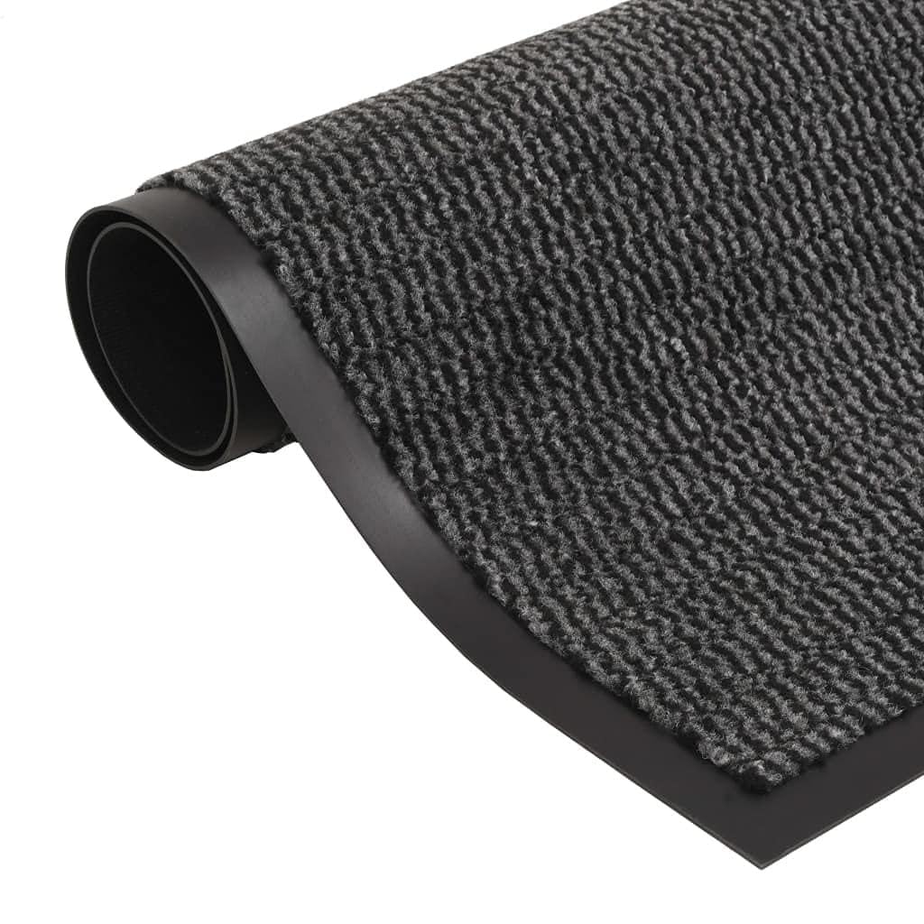 Schmutzfangmatten 2er Set rechteckig getuftet Anthrazit 90 x 150 cm, rutschfeste Eingangsmatten für Flur Diele Haustür Terrasse Garage, zum Abstreifen von Schuhen
