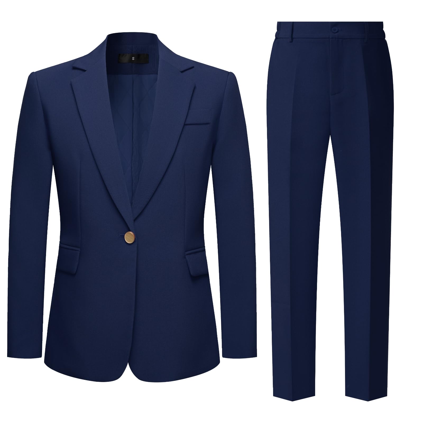 Womens 2 Piece Pant Suit Set Winter Thicken Dressy Business Casual Outfits Professional Blazer Pantsuits Work Office