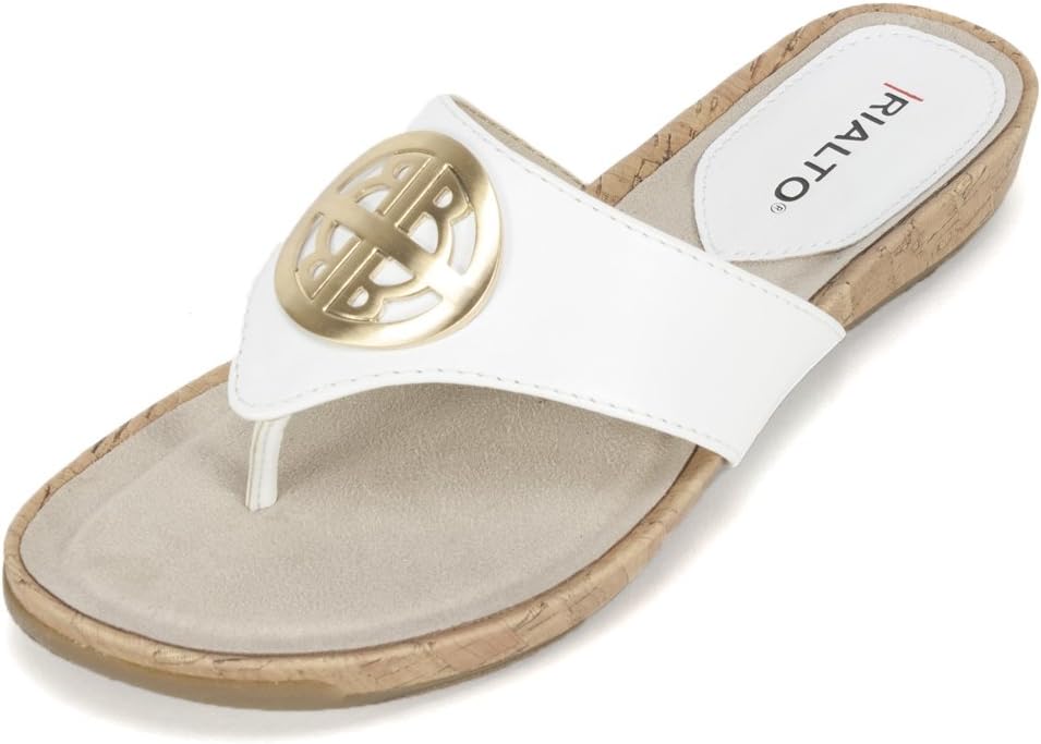 RIALTO 'Calista' Women's Sandal, White Smooth - 6 M