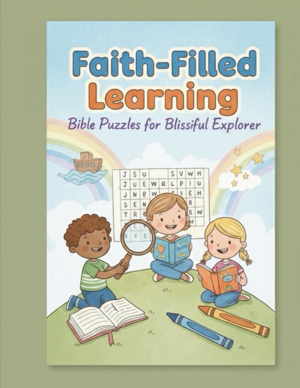 FAITH FILLED LEARNING; BIBLE PUZZLES FOR BLISSFUL EXPLORER: 75 Fun Word Search and Bible Puzzles to Grow Faith, Courage, and Wisdom in Kids (Ages 5–12)