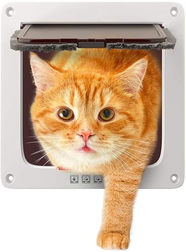 Sailnovo Puerta para Gatos y Perros pequeños, Cierre magnético de 4 vías