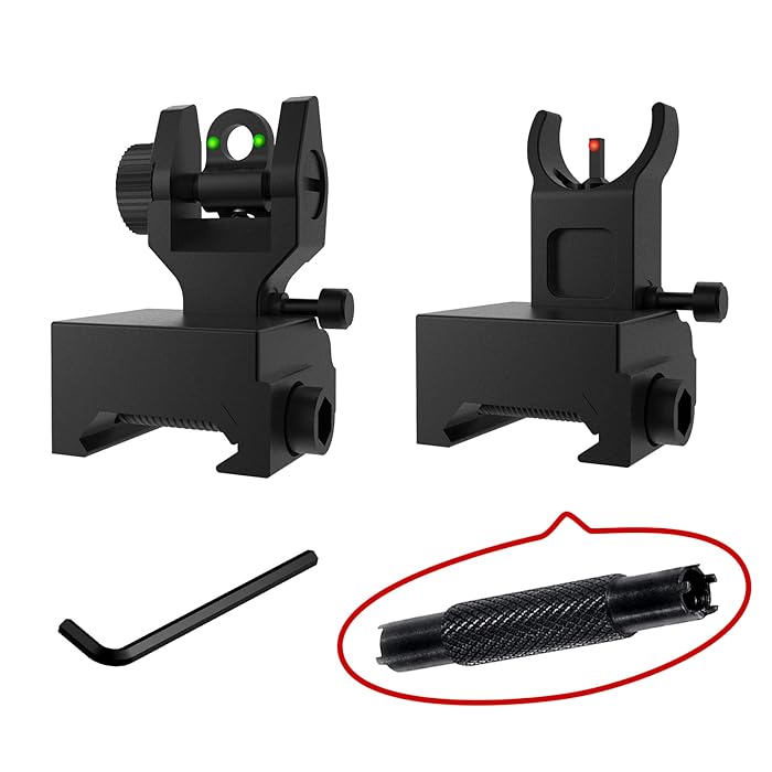 Buy Bugleman Fiber Optics Flip Up Iron Sight Includes Dual Front Sight