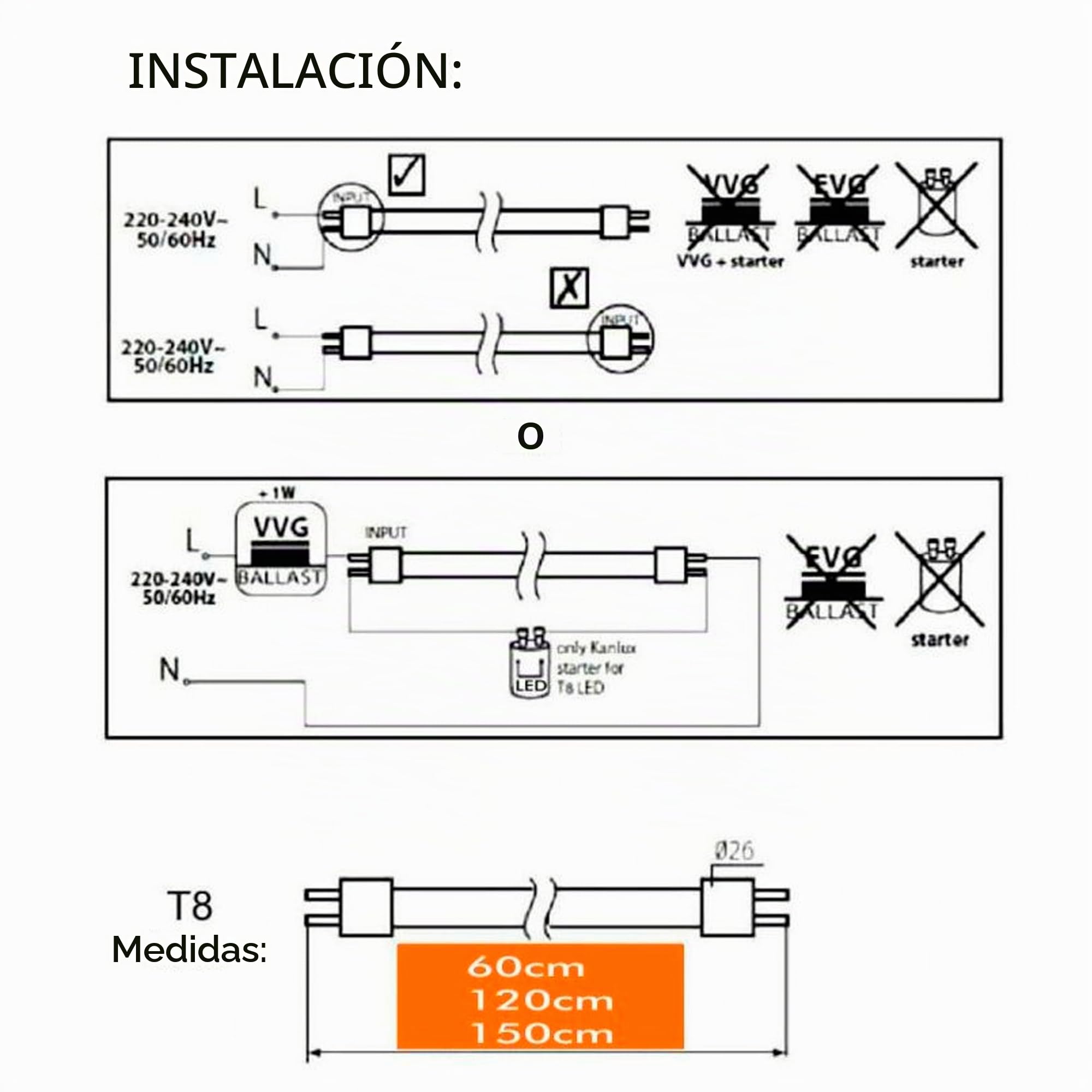 FactorLED Pack x10 Tubo LED 60cm Cristal 10W, SMD2845, Standard T8, 170 Lm/W, 1700Lm, NO FLICK, Bajo consumo y Alta luminosidad (Blanco Neutro (4000k))