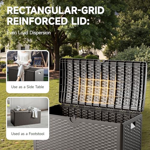 image for Ortus Collective 80 Gallon Deck Box, Waterproof Resin, Lockable & UV R