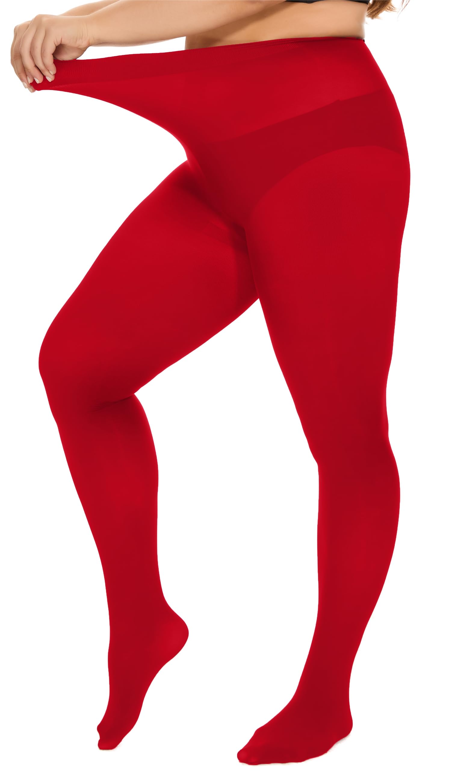 DUCMODA Damen Curvy Strumpfhose Große Größen Semi-Blickdicht Strumpfhosen Plus Größen XL-4XL Oversize über 10 Farben