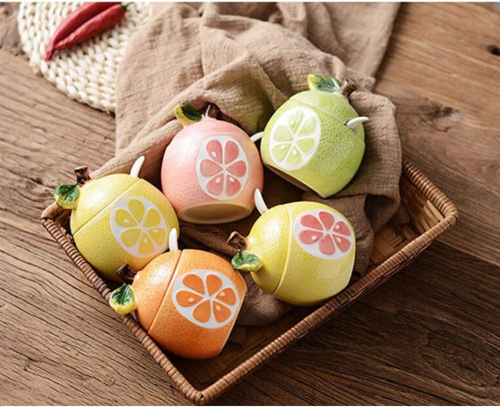 Barattoli per spezie, contenitori da Cucina, Barattolo per condimenti in Vetro, Barattolo per spezie, zuccheriera in Ceramica a Forma di Frutta, saliera, Barattolo per co