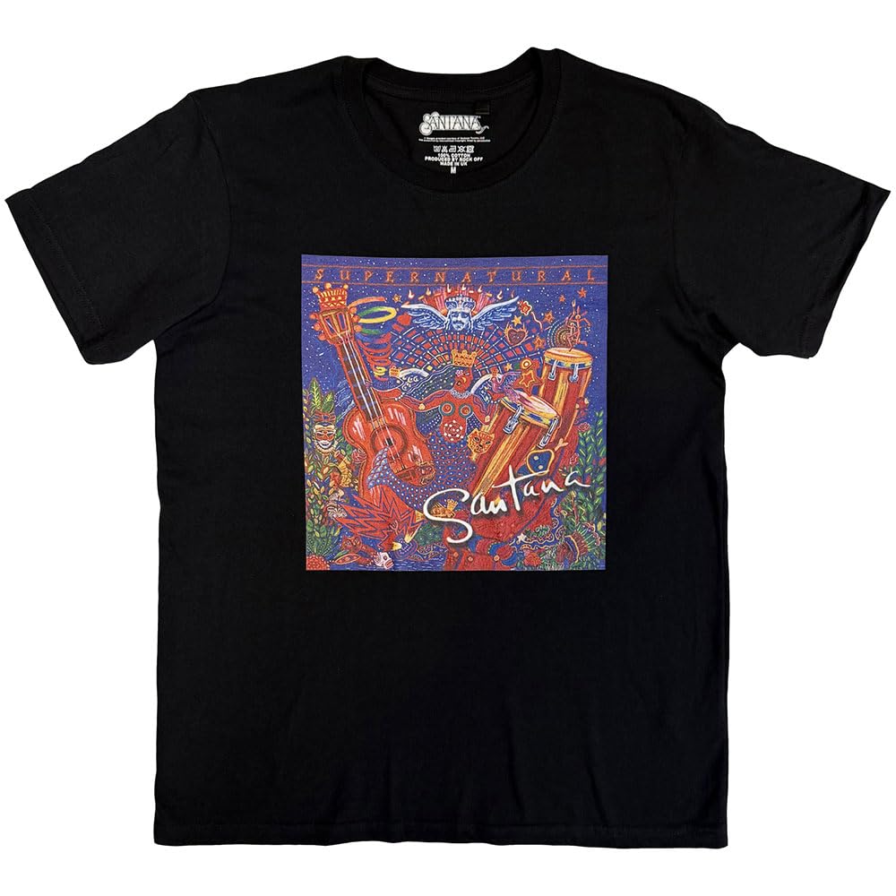 Rock Off officially licensed products Santana Supernatural Band Logo T Shirt XL Black