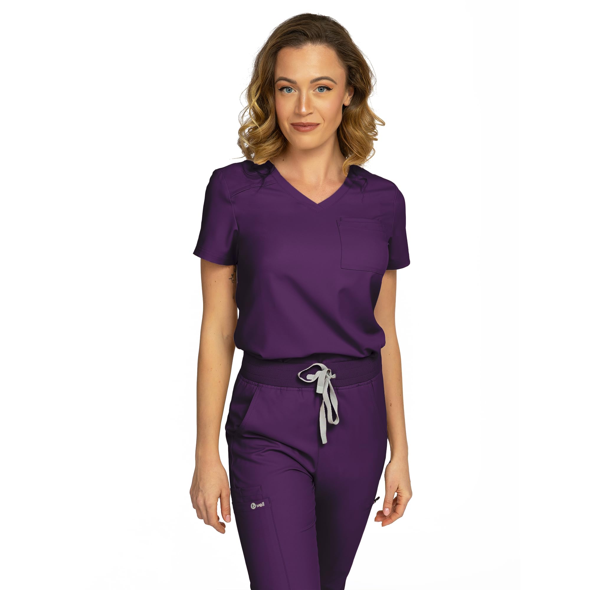 B-well Aurelia Casacca Medico Donna | Antibatterica e Antiodore | Divisa Sanitaria Infermiere Uniforme