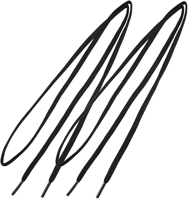 sourcingmap Pair Unisex Plastic Tip Black Round Cord Shoe Lace String 43.7 Inch