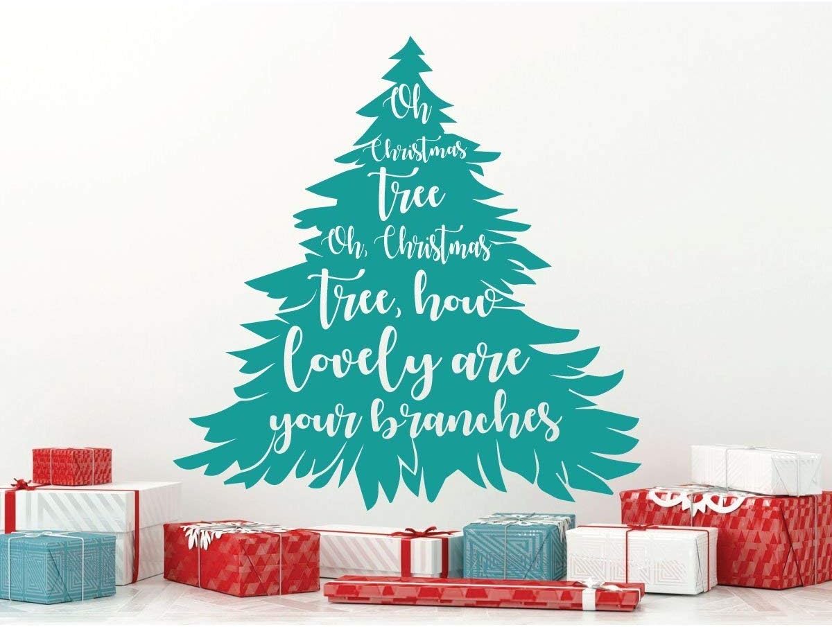 Oh Christmas Tree Wall Decal - Holiday Vinyl Decor for Living Room or Home Decoration