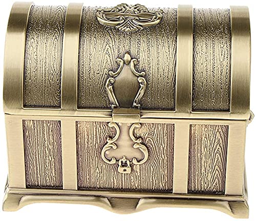 FBWSM Vintage métal Coffre au trésor boîte à Bijoux Rectangle décoratif Vintage métal Coffre au trésor bibelot boîte à Bijoux Bague étui Cadeau-Antique Brass Cover